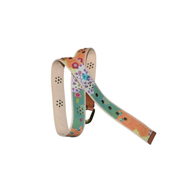Fossil Canvas and Leather Appliques Woman Belt - Picture 3 of 5